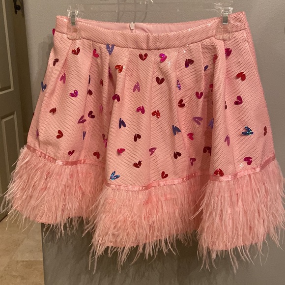 QOS Sequin Heart Skort In Lge - Picture 2 of 5